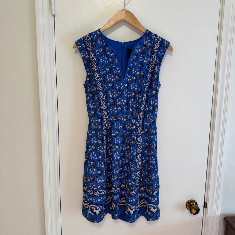 J. Crew Blue Sleeveless V-Neck Sundress